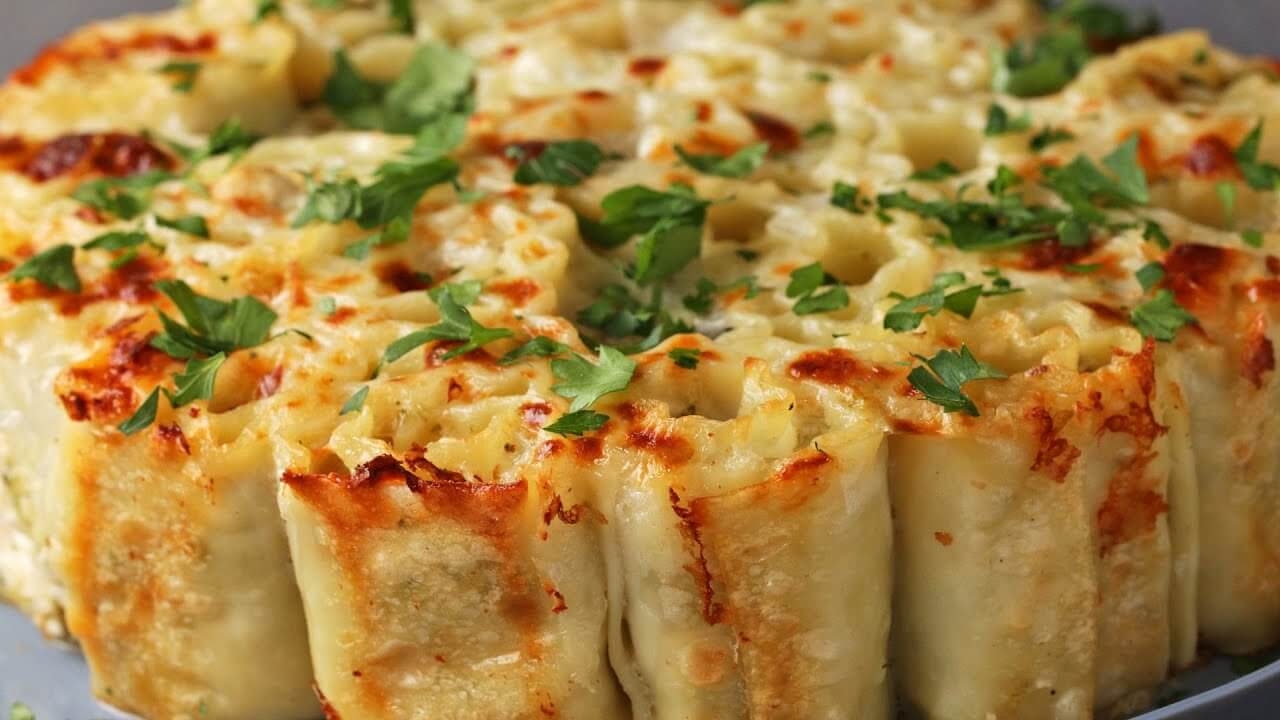 Alfredo Chicken Lasagna Roll Ups Recipe